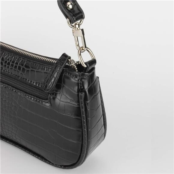 Crocodile Effect Retro Faux Leather Classic Clutch Shoulder Purse Handbag - Picture 3 of 7